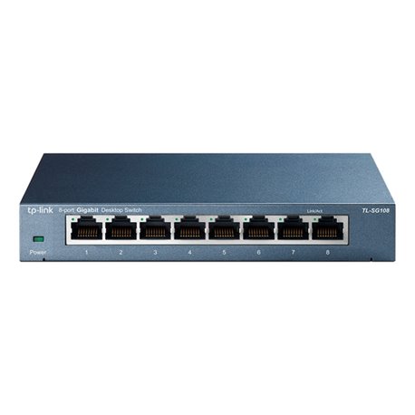 SWITCH TP-LINK TL-SG108 DE ESCRITORIO 8 PUERTOS 10/100/1000M NO ADMINISTRABLE