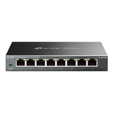 SWITCH PRO EASY SMART TP-LINK TL-SG108E METALICO DE ESCRITORIO 8 PTOS GIGABIT AUTO NEGOTIATION/AUTO MDI/MDIX