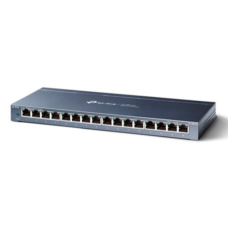 SWITCH TP-LINK TL-SG116 ESCRITORIO/BASE MONTAJE PARED 16 PUERTOS GIGABIT NO ADMINISTRABLE Support 802.1p/DSCP QoS