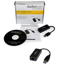 ADAPTADOR STARTECH TARJETA DE RED EXTERNA NIC USB 3.0 A 1 PUERTO GIGABIT ETHERNET 1GBPS RJ45 USBA NEGRO