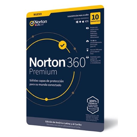 NORTON 360 PREMIUM 10 DISPOSITIVOS 1 AÑO