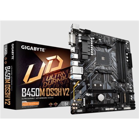 MB GIGABYTE B450M DS3H V2 AM4 4*DDR4 128GB 2133 A 3600 MHZ HDMI DVI-D