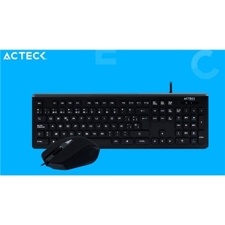KIT TECLADO Y MOUSE ACTECK MK225 USB MULTIMEDIA NEGRO