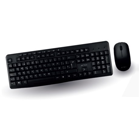 KIT TECLADO Y MOUSE ACTECK INALAMBRICO 2.4GHZ KT28 NEGRO AC-931748