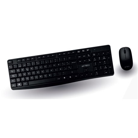 KIT TECLADO Y MOUSE ACTECK INALAMBRICO KT25 NEGRO RECEPTOR USB  AC-931755