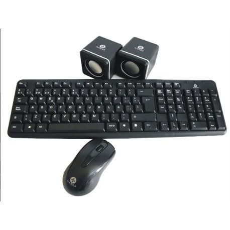 KIT NACEB TECLADO+MOUSE+BOCINAS NEGROS