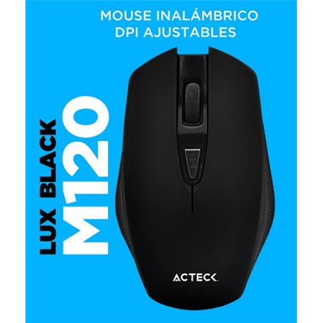 MOUSE INALAMBRICO ACTECK M120 LUX - NEGRO  6  INALAMBRICO  OPTICO  1600 DPI