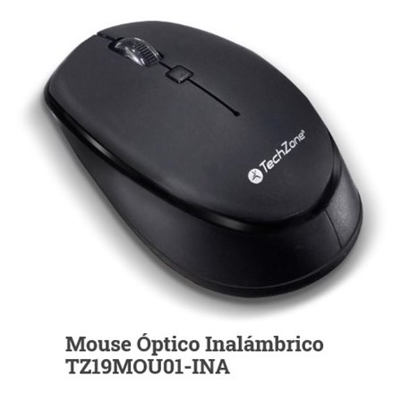 MOUSE TECHZONE INALAMBRICO NEGRO NUEVA GENERACION