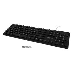 TECLADO PERFECT CHOICE ALAMBRICO BLACK ROUND USB