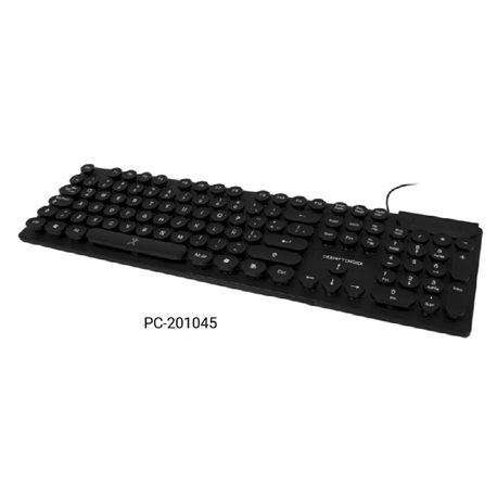 TECLADO PERFECT CHOICE ALAMBRICO BLACK ROUND USB