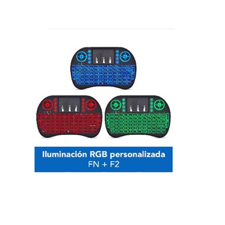 TECLADO MINI BROBOTIX INALAMBRICO  RECARGABLE  ILUMINADO RGB