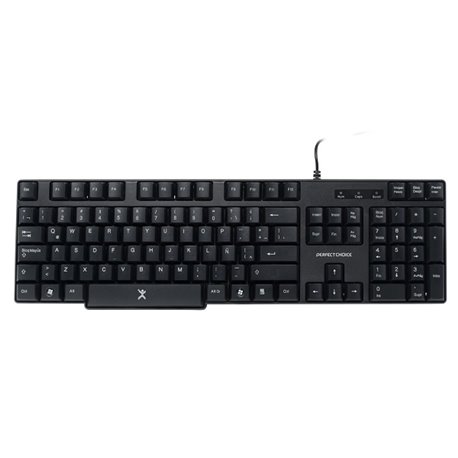 TECLADO PERFECT CHOICE ALAMBRICO ANTIDERRAMES NEGRO USB
