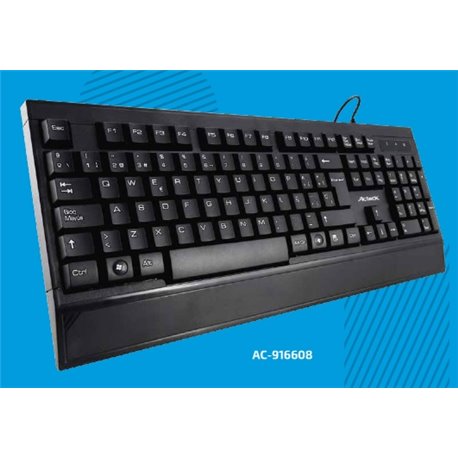 TECLADO ACTECK ESTANDAR ALAMBRICO USB NEGRO AC-916608