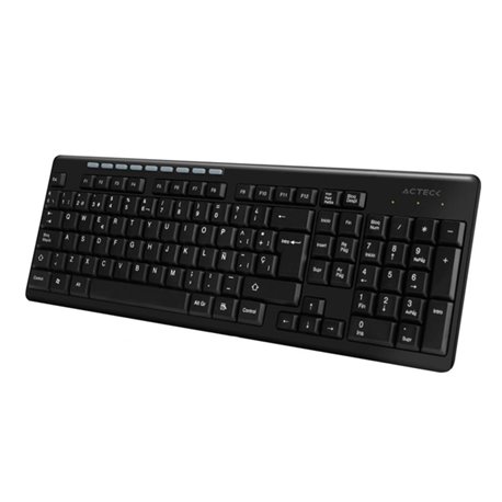 TECLADO ACTECK TM100 INALAMBRICO MULTIMEDIA 2.4GHZ NEGRO AC-916493