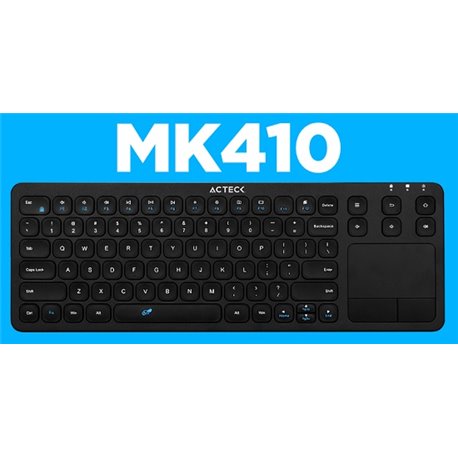 TECLADO INALAMBRICO CON TOUCHPAD ACTECK MK410 - USB  QWERTY  NEGRO  UNIVERSAL  INALAMBRICO