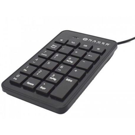 TECLADO NUMERICO NACEB ALAMBRICO NEGRO CABLE 1.35M USB