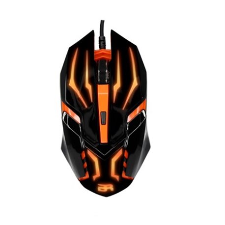 MOUSE BALAM RUSH ALAMBRICO GAMING LED NARANJA STARTER LINE HASTA 1600DPI AJUSTABLES