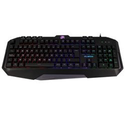 TECLADO BALAM RUSH GAMER GUNFIRE ALAMBRICO PROGRAMABLE 3 COLORES LED NEGRO