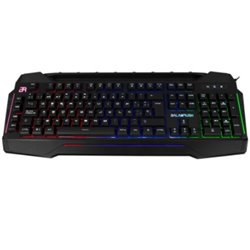 TECLADO BALAM RUSH GAMER MURDER ALAMBRICO PROGRAMABLE 3 COLORES LED NEGRO