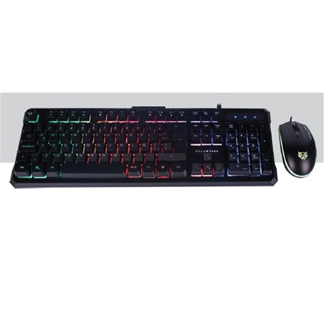 KIT TECLADO Y MOUSE BALAM RUSH NEGRO SQUAD KTM330 ILUMINACION LED USB