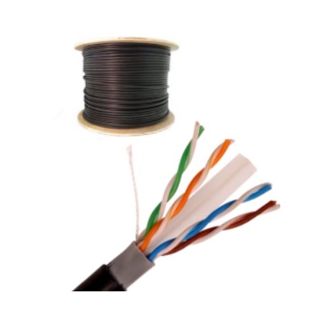 SAXXON OUTPCAT6CCAEXT- CABLE UTP CCA DE 305M CAT6  EXTERIOR  DOBLE FORRO COLOR NEGRO