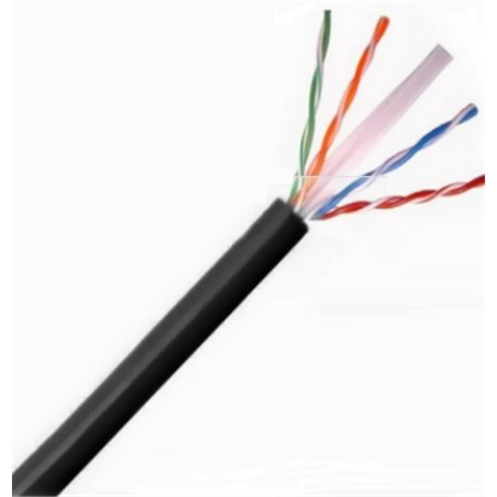 SAXXON OUTP6COP305NE- BOBINA CABLE UTP  CAT6 EXTERIOR  100% COBRE/  COLOR NEGRO/ 305 M/ AWG 23/ 4 PARES/ FLUKE TEST/ UL