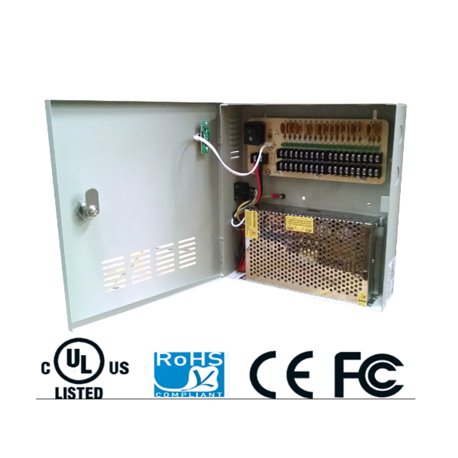 SAXXON PSU1220D18- FUENTE DE PODER  12V CD / 20AMPERES/ CON DISTRIBUIDOR PARA 18 CAMARAS