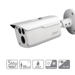DAHUA HAC-HFW1500D CAMARA BULLET 5 MEGAPIXELES/ METALICA /LENTE DE 3.6MM/ 92 GRADOS DE APERTURA/IR DE 80 MTS/ IP67 SOPORTA