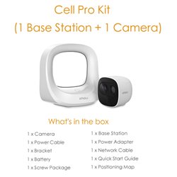 IMOU CELLPROKIT1 - KIT DE 1 CAMARA DE 2 MEGAPIXELES 100% LIBRE DE CABLES MAS ESTACION BASE / BATERIA RECARGABLE / PIR / AUDIO / 