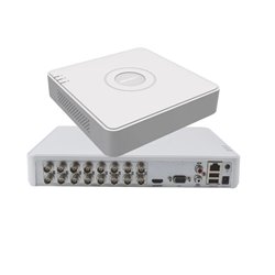 HIKVISION DVR 2 MEGAPIXELES 1080P LITE  / 16 CANALES TURBOHD+2CANALES IP 1 BAHIAS DE DISCO DURO 16 CANALES DE AUDIO POR COAXITRO