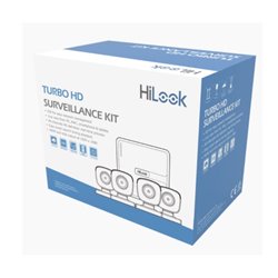 HILOOK BY HIKVISION  KIT DVR 4 CANALES TURBOHD 720 4 CAMARAS BULLET DE POLICARBONATO 4 CABLES  18 MTS  1 FUENTE DE PODER