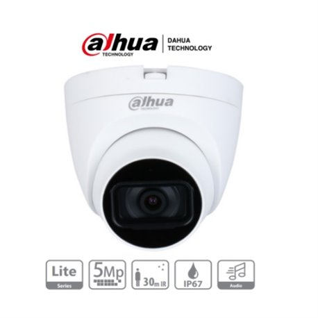 DAHUA HAC-HDW1500TLQ-A CAMARA DOMO DE 5 MEGAPIXELES/ MICROFONO INTEGRADO/ LENTE DE 2.8MM/ IR DE 30 MTS/ MTS/ STARLING/ IP67