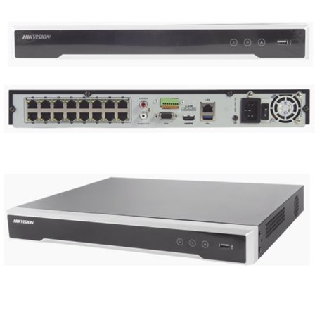HIKVISION  NVR 8 MEGAPIXELES (4K) / 32 CANALES  IP / 16 PUERTOS PoE+ /  HIK-CONECT / 2 BAHIAS DE DISCO DURO / SWITCH PoE 300 MTS