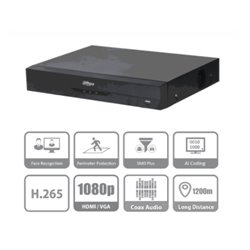 DAHUA XVR5108HE-I2  DVR DE 8 CANALES DE 5 MP LITE/ WIZSENSESE /  H.265+/ 8 CANALES+4 IP O HASTA 12 CH IP/1 CANAL DE RECONOCIMENT