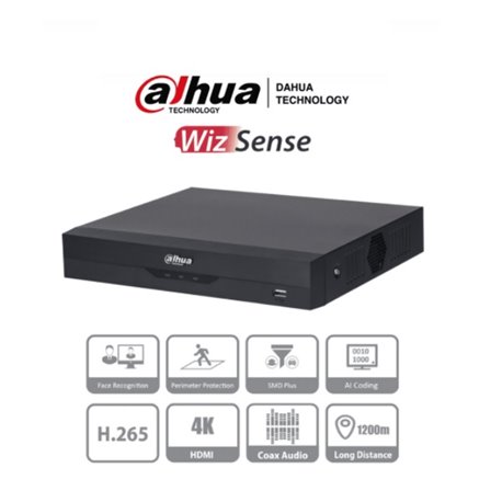 DAHUA XVR5116HS-S2  DVR 16 CANALES 4MEGAPIXELES LITE/ H.264 /1080P/ H264.+/  8 CH IP ADICIONALES / 24 CANALES TOTAL / 1 PUERTO S