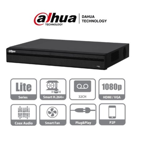 DAHUA XVR5232AN-S2 DVR 32 CANALES DE 4 MEGAPIXELES LITE/ 1080P/ H.264+/ 2 BAHIAS DE DISCOS DUROS  SOPORTA CAMARAS IP MAX 32/ HDM
