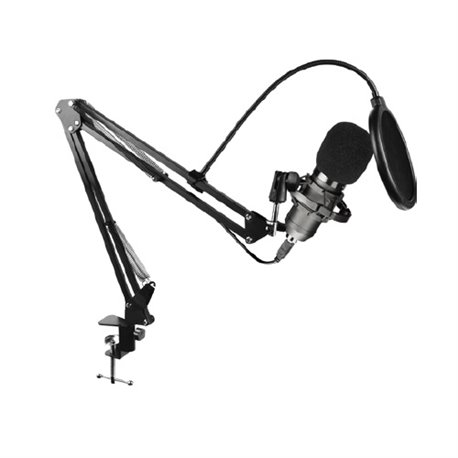 MICROFONO BALAM RUSH USB ALAMBRICO NEGRO FLITRO ANTI-POP STELAR MC970