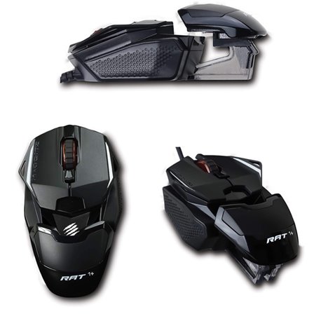 MOUSE GAMER MAD CATZ ALAMBRICO RAT1 2000DPI SENSOR PIXART PAW3205 NEGRO 3 BOTONES PROGRAMABLES