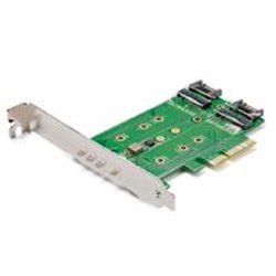 TARJETA ADAPTADORA PCI EXPRESS 3.0 DE 3 PUERTOS M.2 PARA SSD - 1X NVME - 2X SATA III (PEXM2SAT32N1) - STARTECH.COM MOD. PEXM2SAT