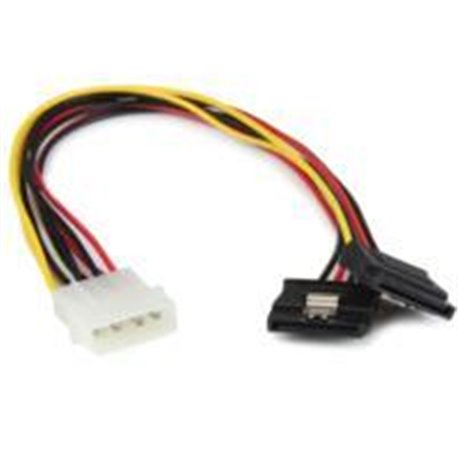 ADAPTADOR CABLE DE 30CM DIVISOR MOLEX 4 PINES A DOBLE SATA CON CIERRE SEGURIDAD BLOQUEO PESTILLO LATCHES - 2X SATA - 1X LP4 - ST