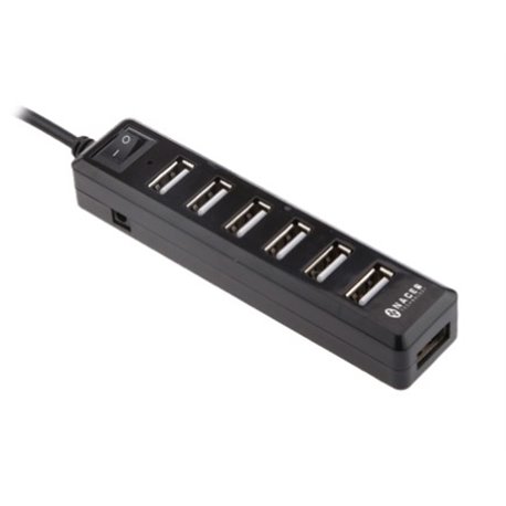 HUB NACEB 7 PUERTOS USB V2.0 NEGRO