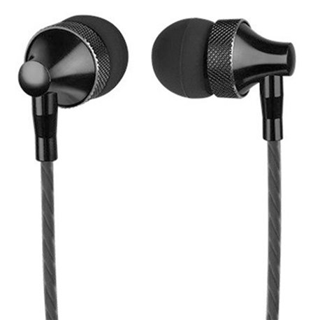AUDIFONO IN-EAR ALAMBRICO PERFECT CHOICE NEGRO STRETTO C/MICROF 3.5MM 1.2M
