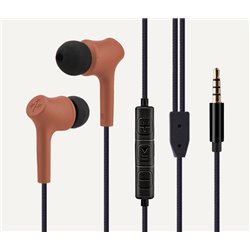 AUDIFONOS HUNE HAYA 3.5MM CORTEZA (CAFE) CON MICROFONO 1.2M