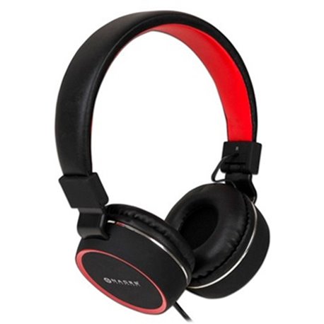 AUDIFONO DIADEMA ALAMBRICO NACEB ZERO PLEGABLE ROJO/NGO 3.5MM C/MIC