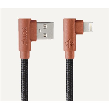 CABLE HUNE HIEDRA CORTEZA (CAFE) USB A LIGHTNING 1.2M PARA IPHONE