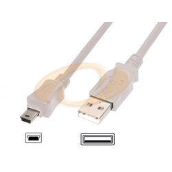 CABLE USB 2.0 A-MINI B 1.8M PLATA