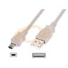 CABLE USB 2.0 A-MINI B 1.8M PLATA
