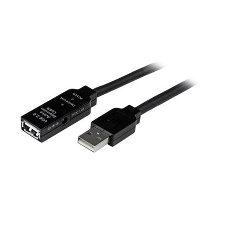 CABLE STARTECH EXTENSION DE 15M USB 2.0 ACTIVO AMPLIFICADO - MACHO A HEMBRA USB A - NEGRO