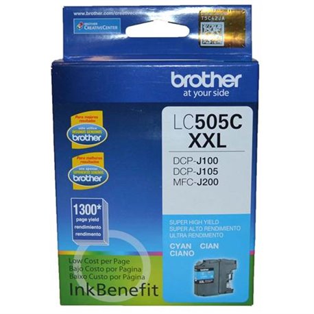 TINTA BROTHER LC505C CYAN DCPJ100/DCPJ105/MFCJ200 (1 300 PAG)
