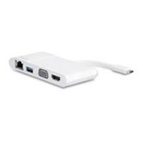 ADAPTADOR MULTIPUERTOS USB-C PARA LAPTOPS - DOCKING STATION USB TIPO C HDMI VGA GBE CON HUB CONCENTRADOR USB 3.0 - BLANCO - STAR